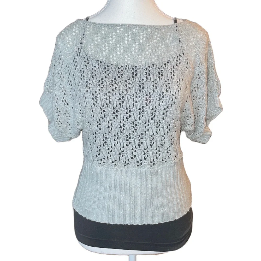 Silver Sparkly Boatneck Sweater